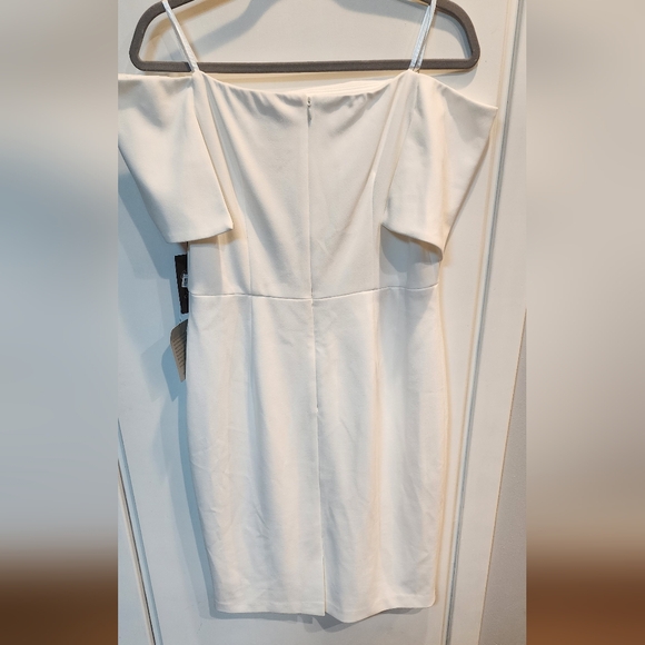 VINCE CAMUTO NWT BOW COLLAR OFF SHOULDER DRESS Size 12 Ivory - Picture 7 of 11